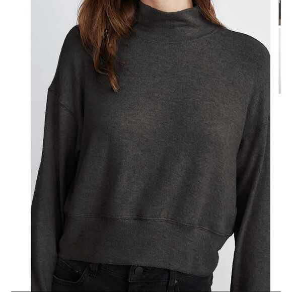 NEW! Velvet by Graham & Spencer Tami Mock neck Pullover Anthracite Charcoal XS - Picture 1 of 11